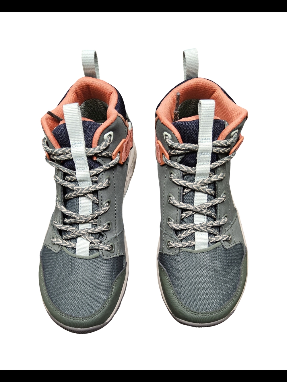 NWOT Teva Women's Gray Green Athletic Shoes with Coral Lining size 5.5